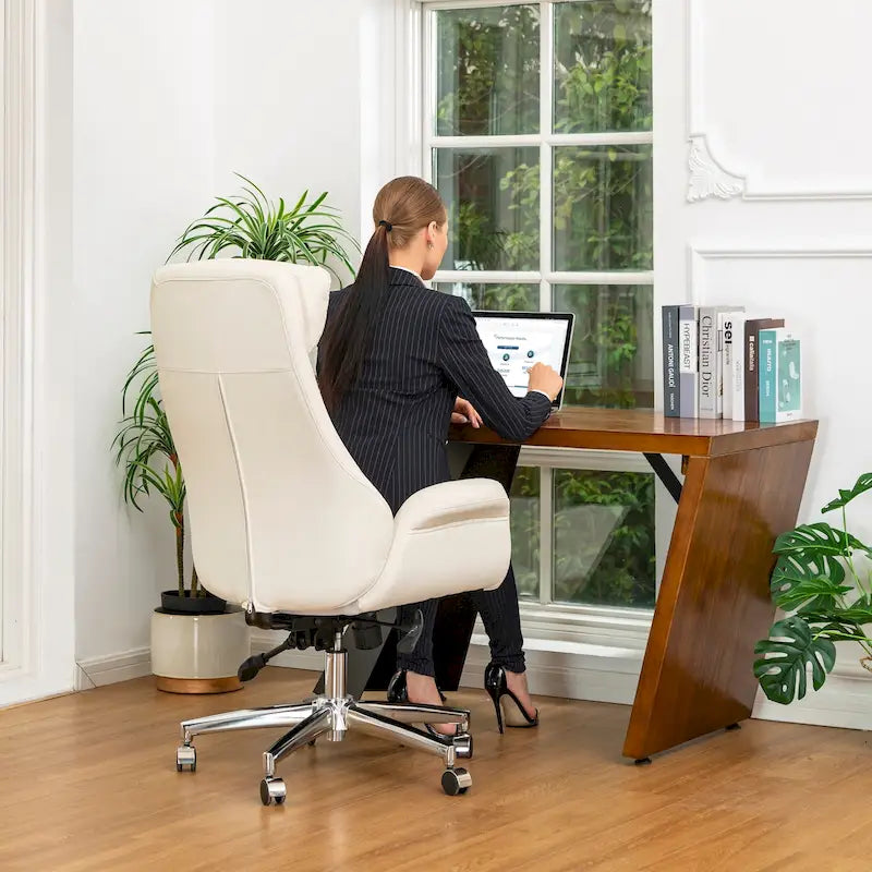 Faux Leather Office Chair - Swivel - Multiple Colors