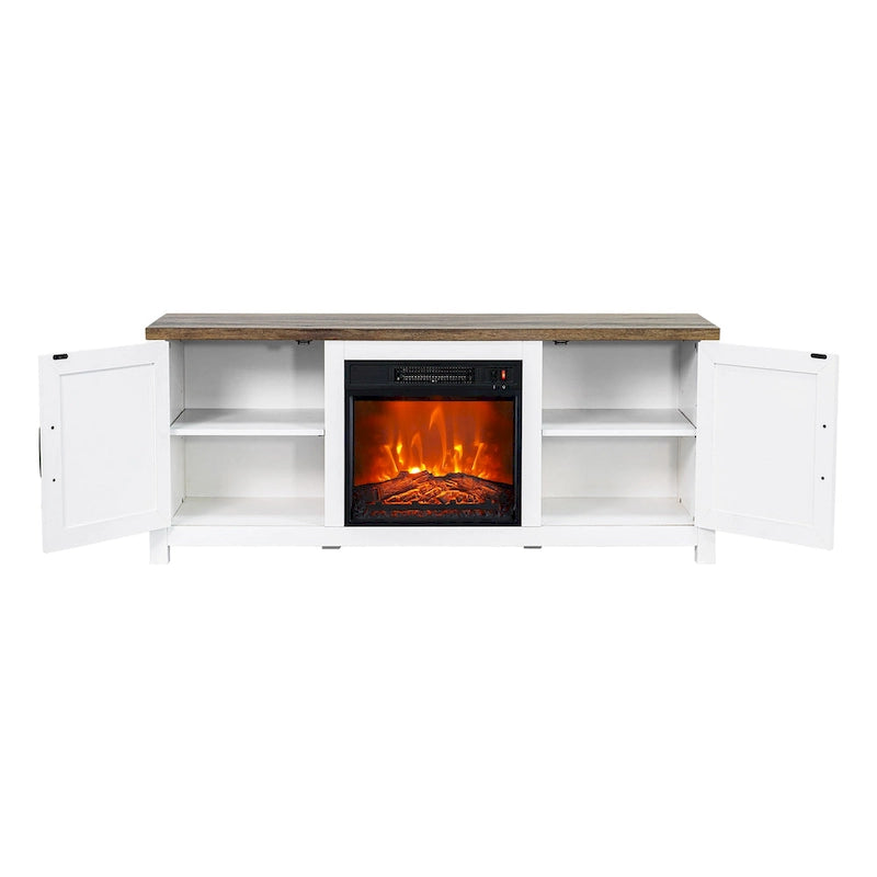 58 Farmhouse Electric Fireplace TV Stands Console Table for TV's up to 65