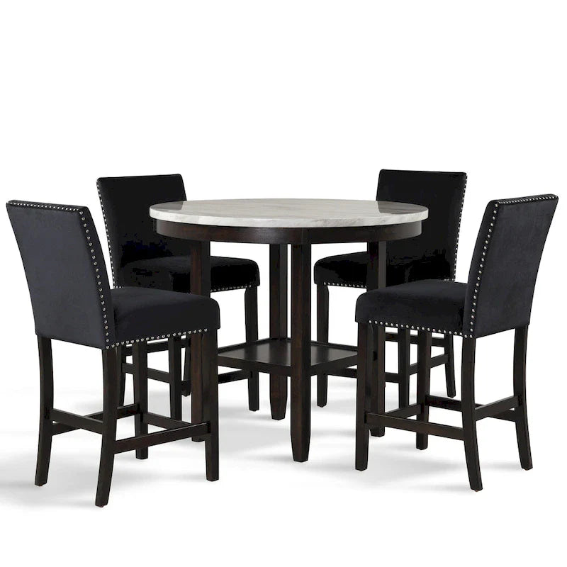 New Classic Furniture Reginald 5-Piece Round Counter Set