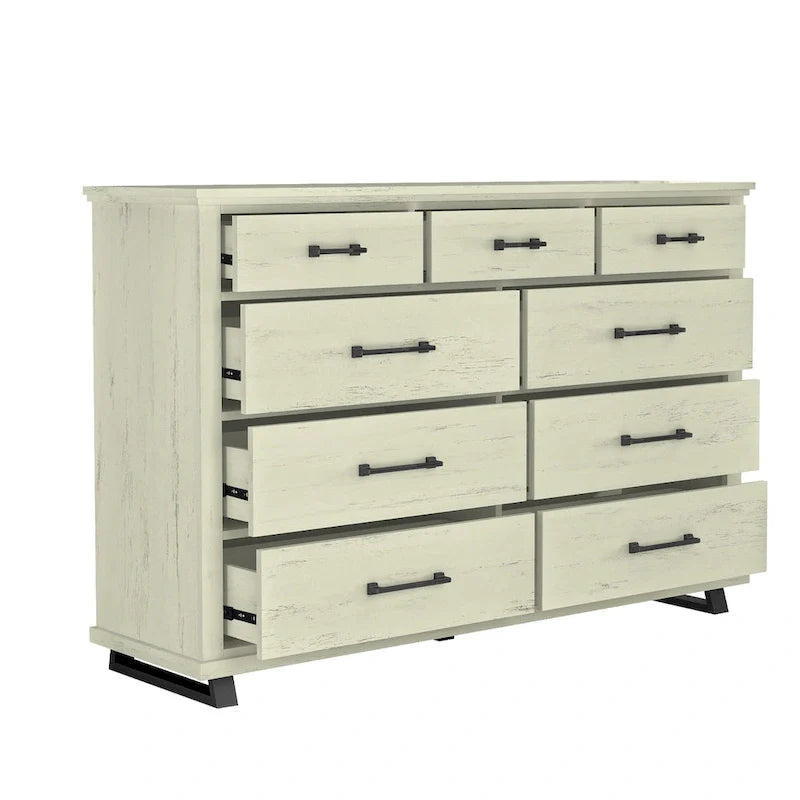 Farmhouse 4-Piece Bedroom Set - 2 Nightstand, 1 Chest and 1 Dresser