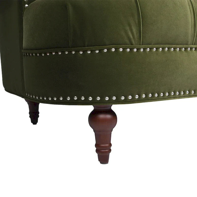 La Rosa 84 Mid-Century Modern Velvet Upholstered Chesterfield Tufted Sofa