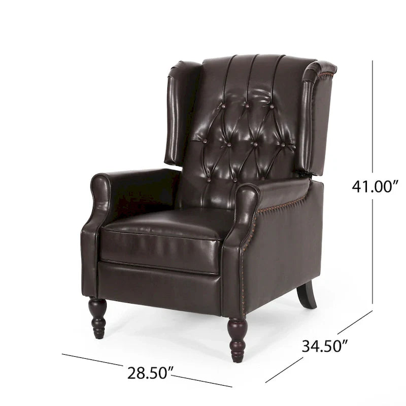 Walter Brown Bonded Leather Recliner Club Chair by Christopher Knight Home