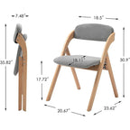 Wooden Stackable Dining Folding Chairs with Padded Seats(Set of 4)