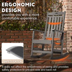 Vrakae All Weather Outdoor High Back Rocking Chair Set of 2