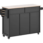53 in. W Kitchen Island with Countertop and Drawers - N/A