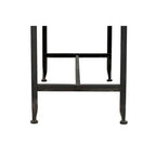 Zinc-Finished Metal and Wood Scalloped Edge Sofa Table