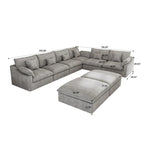 Large Linen Corner Sectional Sofa Couch for Living Room Set