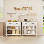Kitchen Sideboard Buffet Storage Cabinet with 2 Drawers, Coffee Bar Cabinet ,Wood Entryway Cabinet with Double Door Cupboard