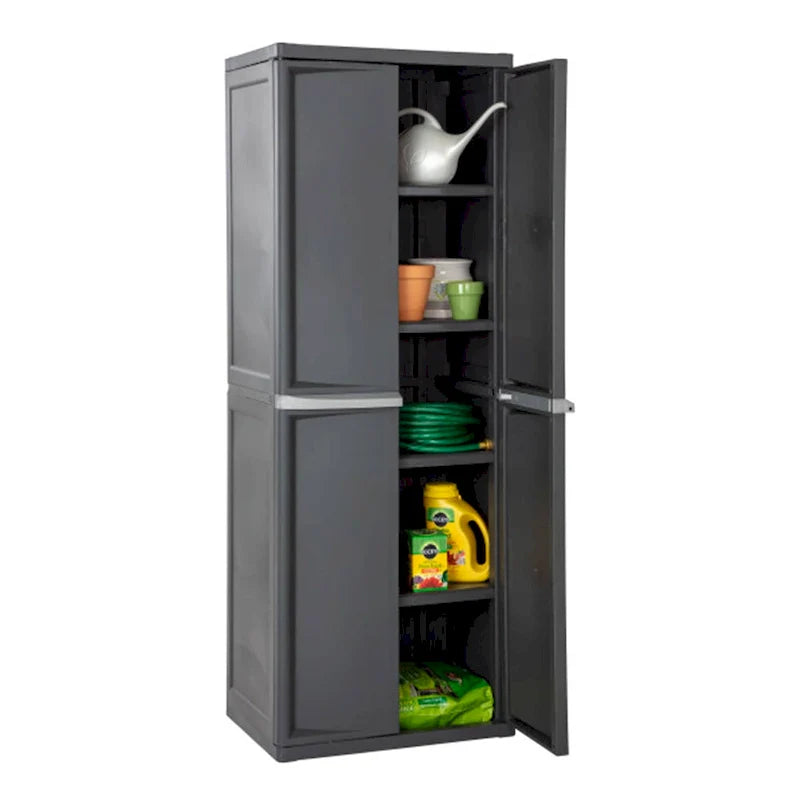 Sterilite 2 Pack Adjustable 4-Shelf Garage Storage Cabinet Bin Organizer, Gray - 2 Pack