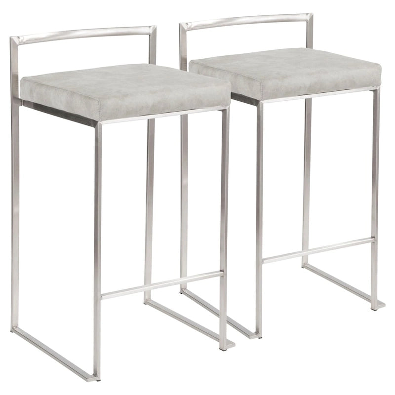 Silver Orchid Forrest Stainless Steel Stackable Fully Welded Counter Stool (Set of 2)