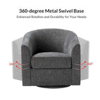 Cuenca Modern Upholstered Barrel Chair with Swivel Base