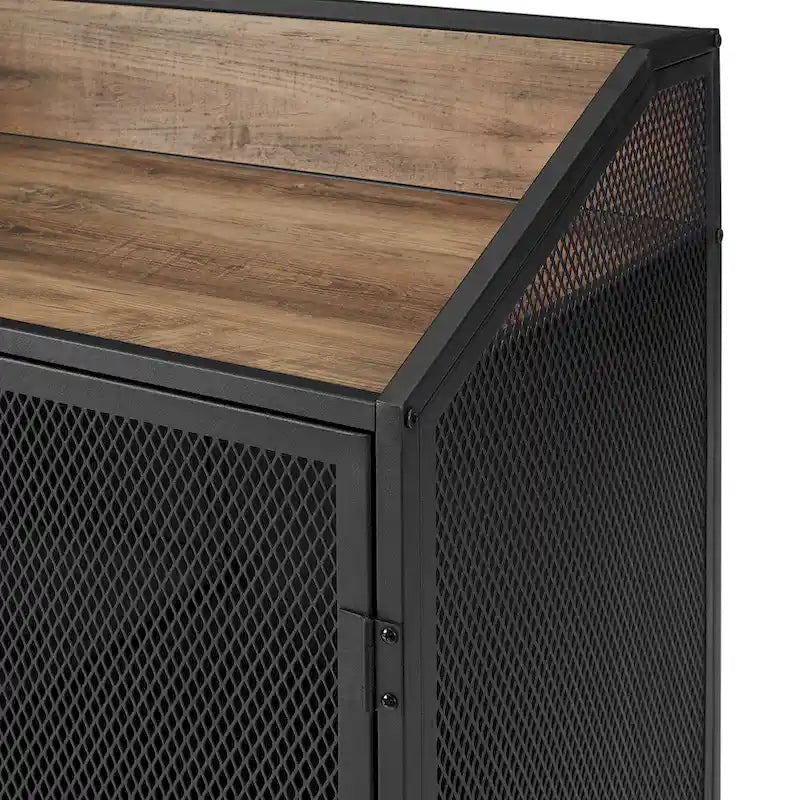 Middlebrook Pierpont Industrial Mesh Bar Cabinet