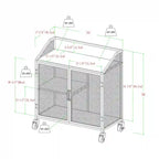 Middlebrook Pierpont Industrial Mesh Bar Cabinet