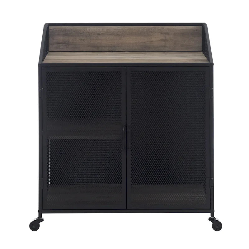Middlebrook Pierpont Industrial Mesh Bar Cabinet