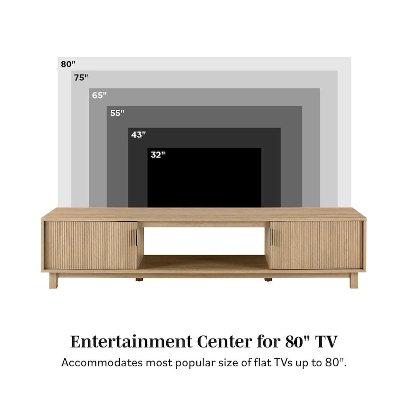 Middlebrook Designs Modern 70-inch Fluted-Door TV Stand
