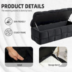 Velvet Upholstered Fabric Storage Ottoman with Safety Hinge, No assembly required