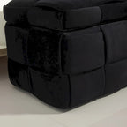 Velvet Upholstered Fabric Storage Ottoman with Safety Hinge, No assembly required