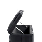 Velvet Upholstered Fabric Storage Ottoman with Safety Hinge, No assembly required