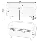 Teddy Fabric Storage Bench with Metal Legs, Multi-Functional Rectangular Storage Sofa Stool