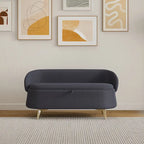 Teddy Fabric Storage Bench with Metal Legs, Multi-Functional Rectangular Storage Sofa Stool