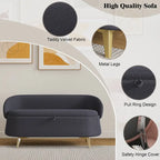 Teddy Fabric Storage Bench with Metal Legs, Multi-Functional Rectangular Storage Sofa Stool