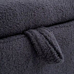 Teddy Fabric Storage Bench with Metal Legs, Multi-Functional Rectangular Storage Sofa Stool