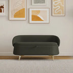 Teddy Fabric Storage Bench with Metal Legs, Multi-Functional Rectangular Storage Sofa Stool