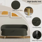 Teddy Fabric Storage Bench with Metal Legs, Multi-Functional Rectangular Storage Sofa Stool