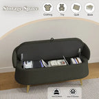 Teddy Fabric Storage Bench with Metal Legs, Multi-Functional Rectangular Storage Sofa Stool