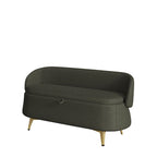 Teddy Fabric Storage Bench with Metal Legs, Multi-Functional Rectangular Storage Sofa Stool