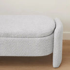 3D Lamb Fleece Fabric Storage Bench with Arc-shaped Sides