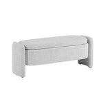 3D Lamb Fleece Fabric Storage Bench with Arc-shaped Sides