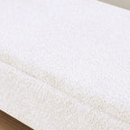 3D Lamb Fleece Fabric Storage Bench with Arc-shaped Sides