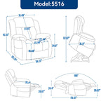 Dual Motor Infinite Position Up to 350 LBS Electric Medium size Genuine Leather Brown Power Lift Recliner Chair