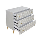 Metallic Silver and Champagne 3-Drawer Console Cabinet