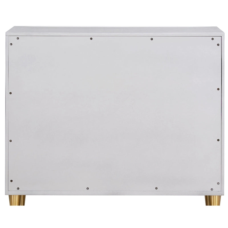 Metallic Silver and Champagne 3-Drawer Console Cabinet