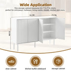 Minimalist Shoe Cabinet with 5 Solid Wood Legs and Fluted Doors