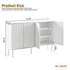 Minimalist Shoe Cabinet with 5 Solid Wood Legs and Fluted Doors