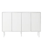 Minimalist Shoe Cabinet with 5 Solid Wood Legs and Fluted Doors
