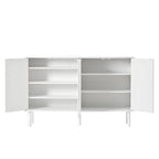 Minimalist Shoe Cabinet with 5 Solid Wood Legs and Fluted Doors