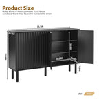 Minimalist Shoe Cabinet with 5 Solid Wood Legs and Fluted Doors