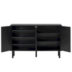 Minimalist Shoe Cabinet with 5 Solid Wood Legs and Fluted Doors