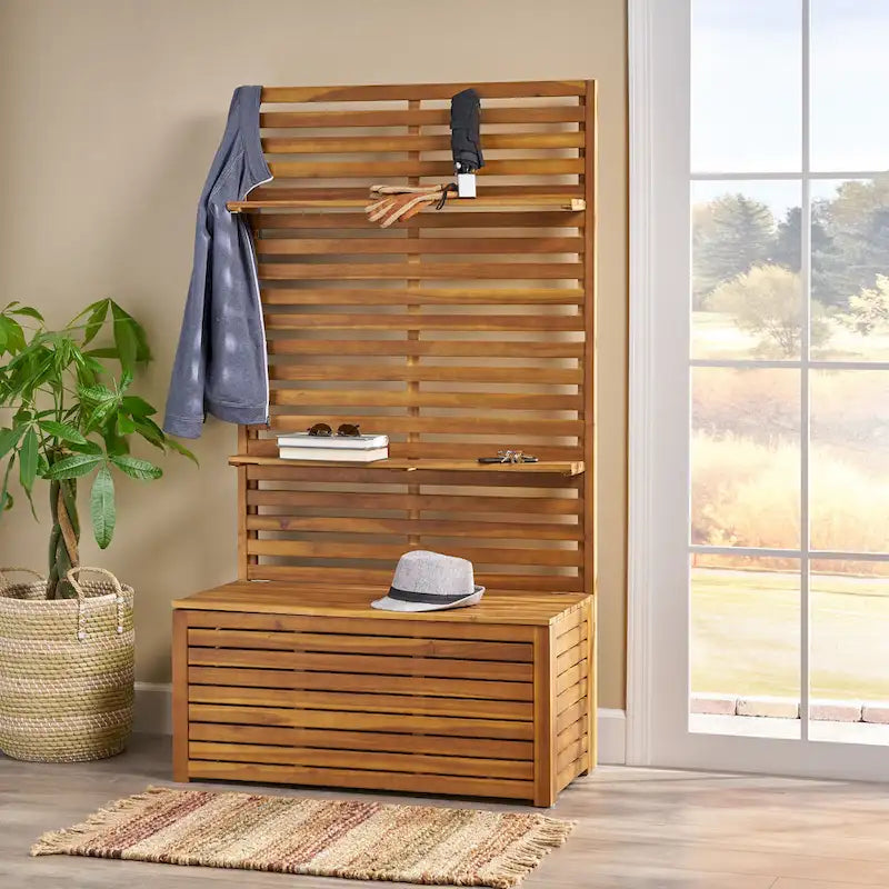 Modern Multifunctional StorageE Bench with Rack