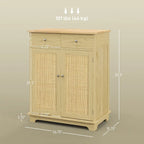 Modern Kitchen Storage Cabinet, Coffee Bar Cabinet with 2 Drawers, Doors and Adjustable Shelf