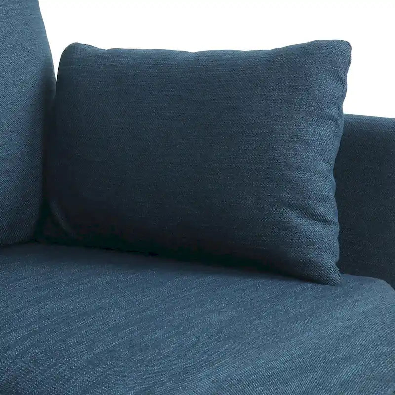 Modern 76.5  3-Seater Sofa with Birchwood Legs and Pillows