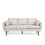 Modern 76.5  3-Seater Sofa with Birchwood Legs and Pillows