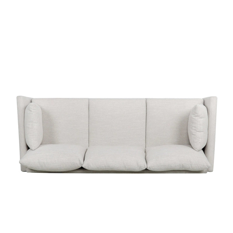 Modern 76.5  3-Seater Sofa with Birchwood Legs and Pillows