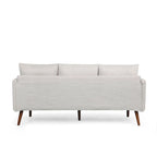 Modern 76.5  3-Seater Sofa with Birchwood Legs and Pillows