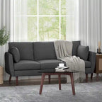 Modern 76.5  3-Seater Sofa with Birchwood Legs and Pillows