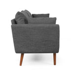 Modern 76.5  3-Seater Sofa with Birchwood Legs and Pillows